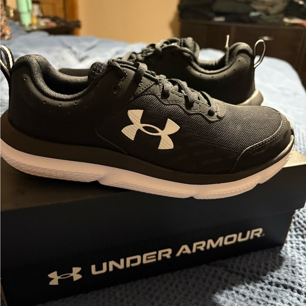 Under Armour Black and White Running Shoes